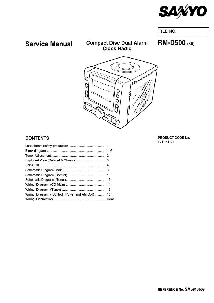 Sanyo RMD 500 Service Manual