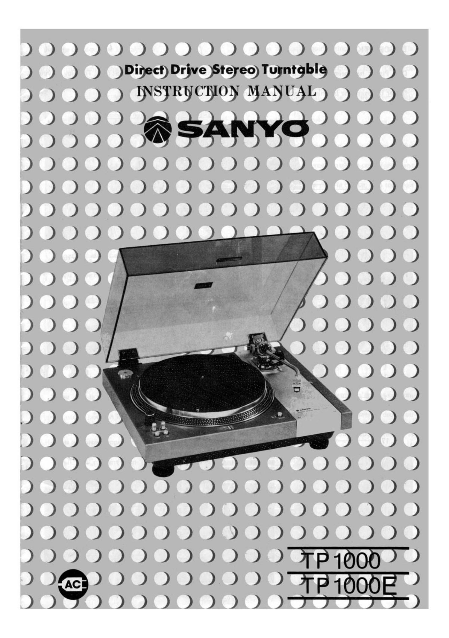 Free Download Sanyo Tp 1000 Owners Manual