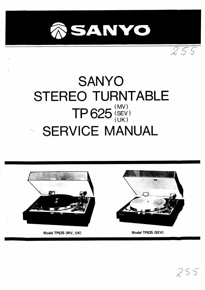 Sanyo TP 625 Service Manual