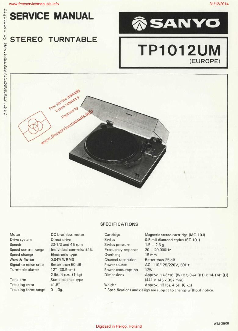 sanyo tp 1012um