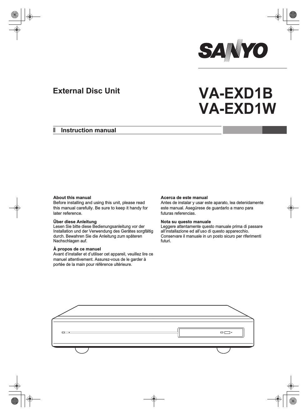 Sanyo VA EXD1W Owners Manual