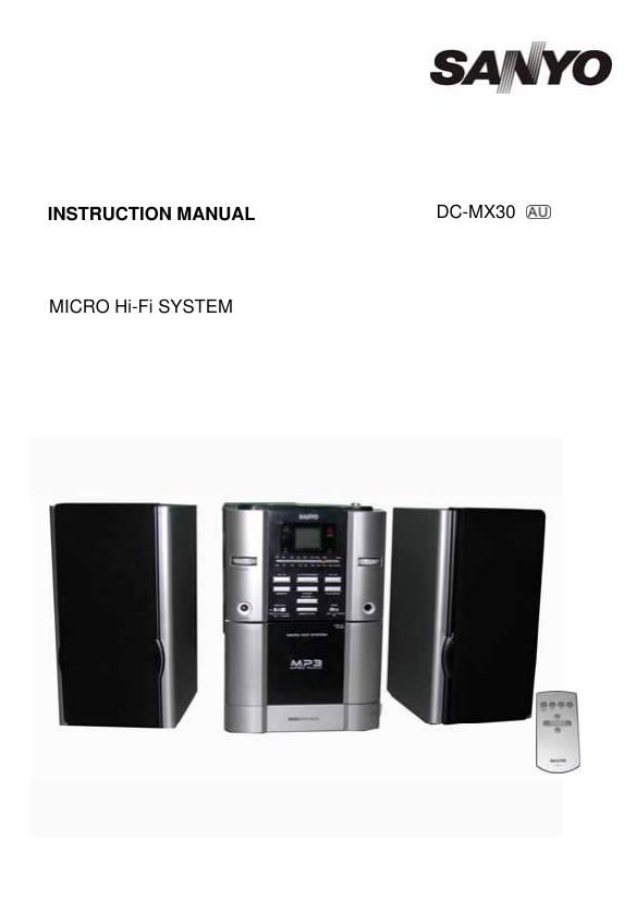 Sanyo DC MX30 Owners Manual