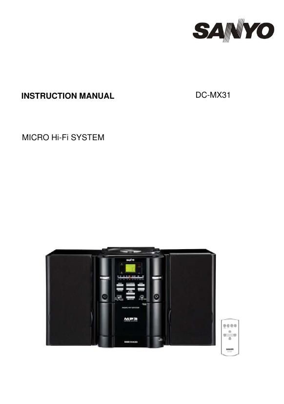 Sanyo DC MX31 Owners Manual