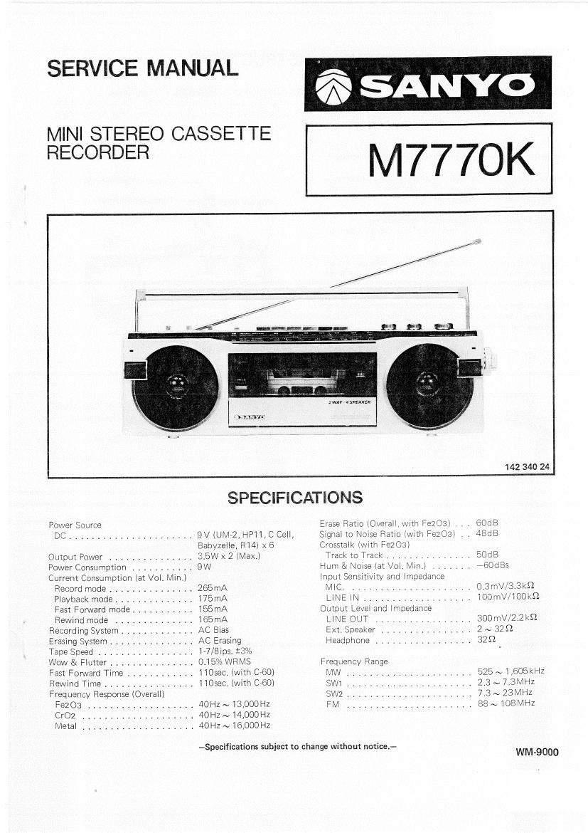 sanyo m 7770k