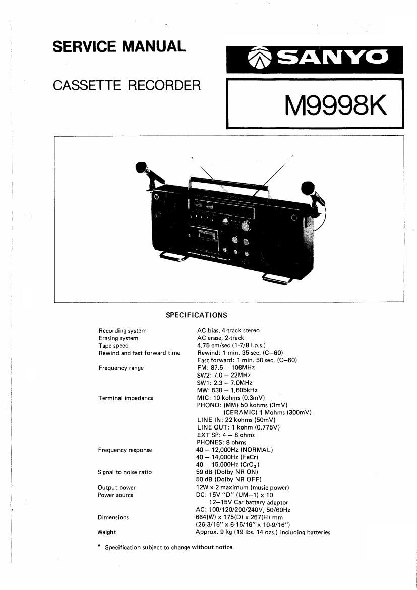 sanyo m 9998k