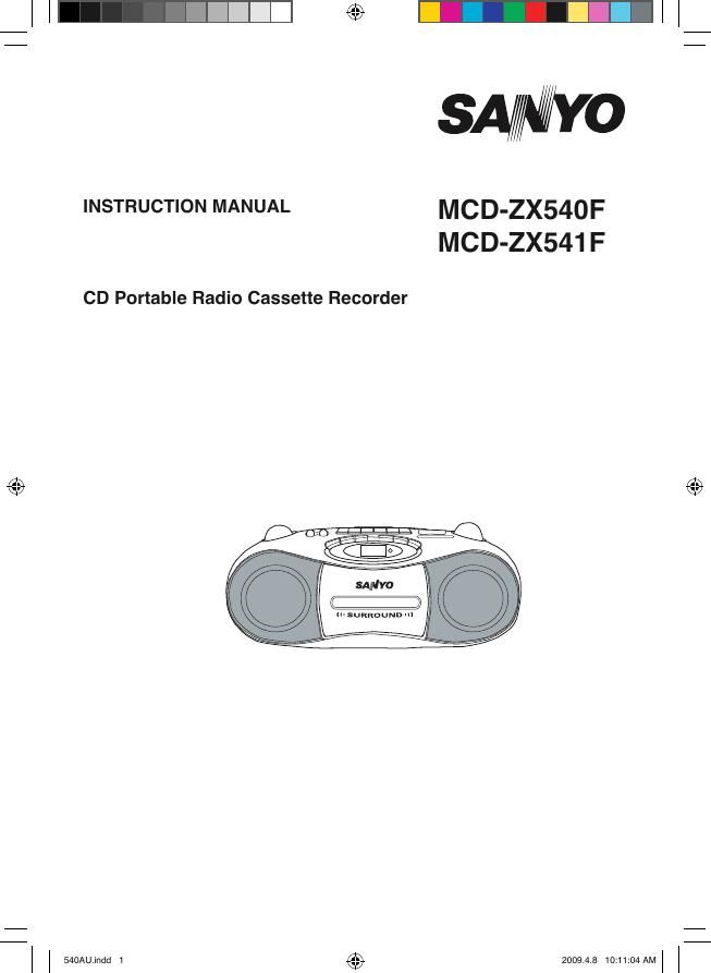 Sanyo MCD ZX541F Owners Manual