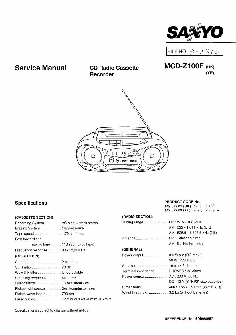 sanyo mcd z100f