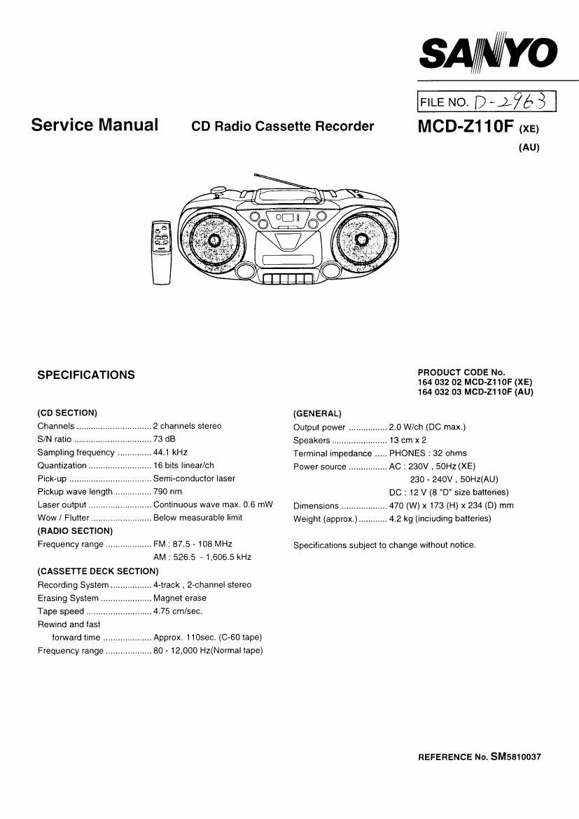 sanyo mcd z110f