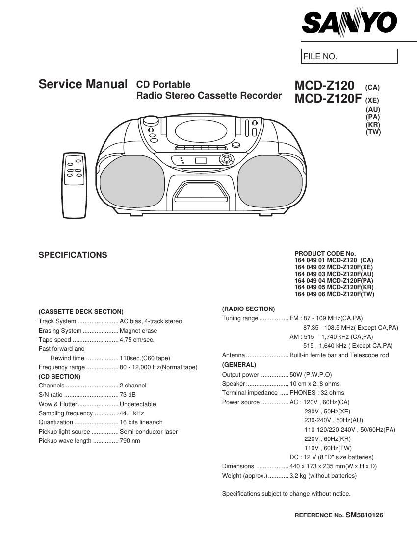 sanyo mcd z120