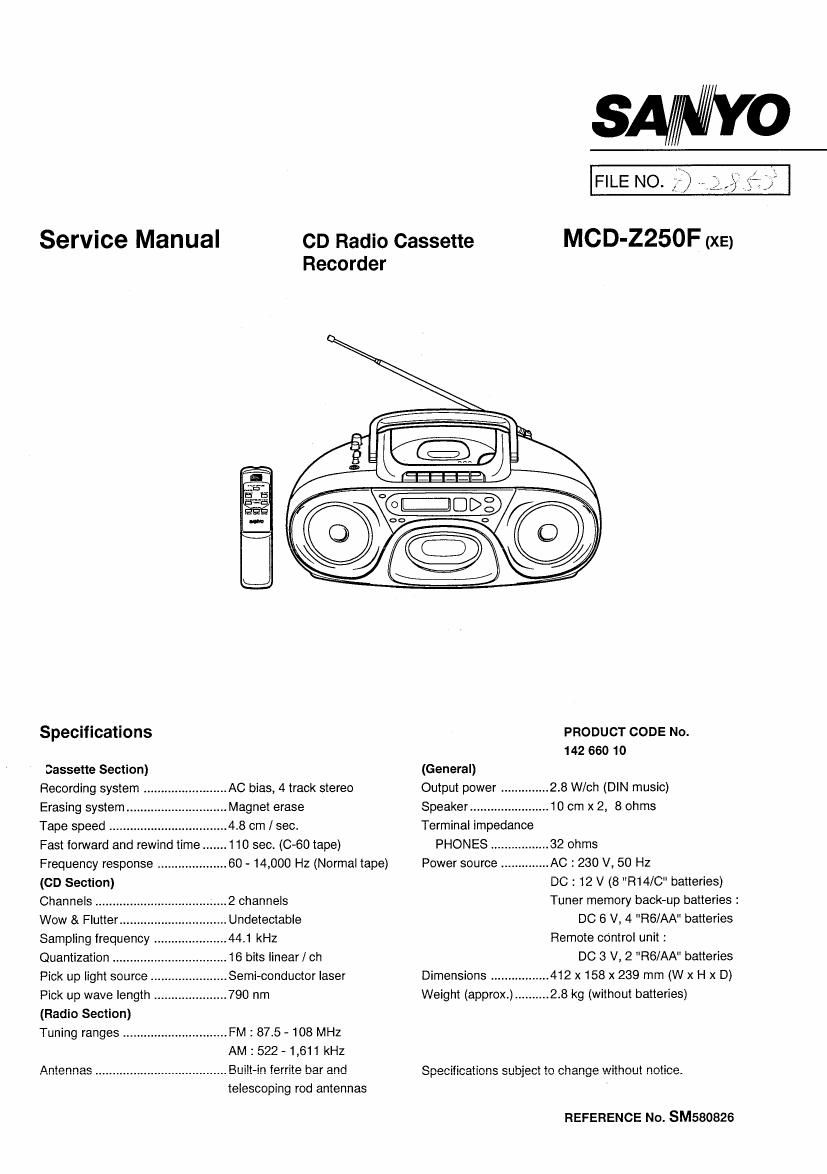sanyo mcd z250f