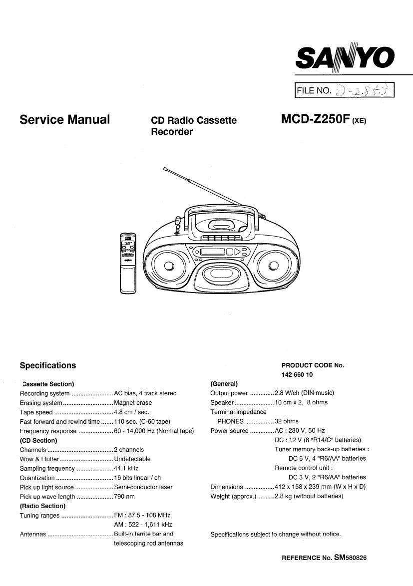 sanyo mcd z250f