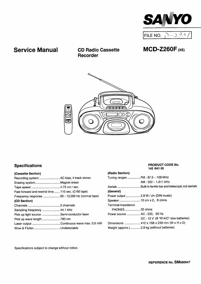 sanyo mcd z260f