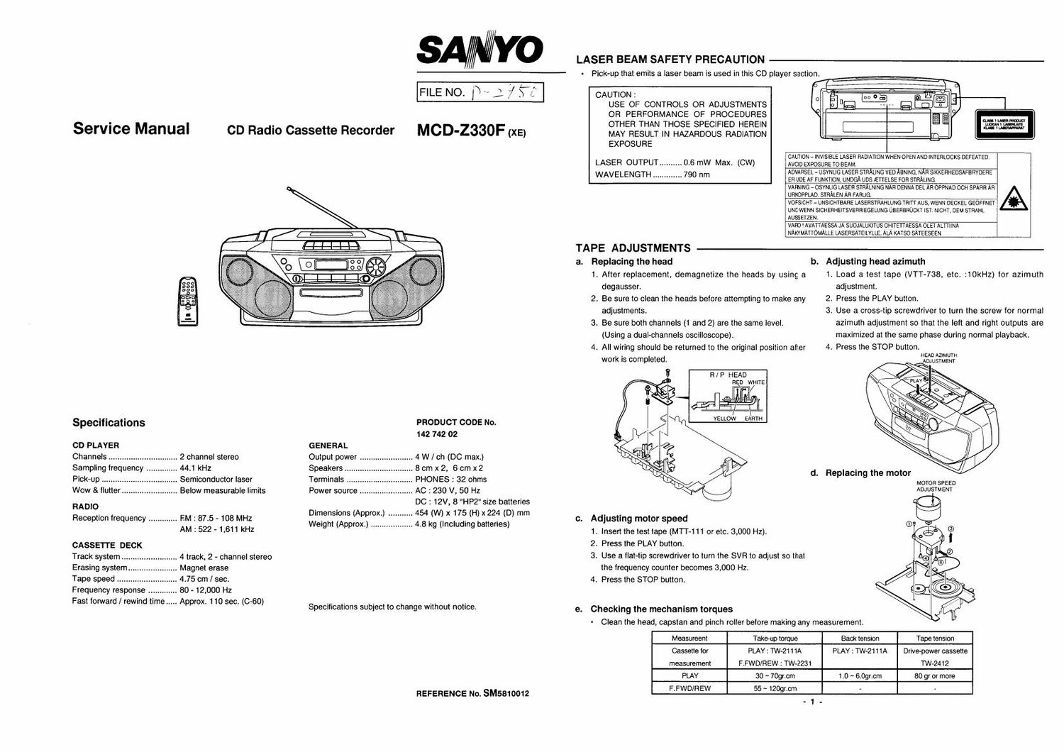 sanyo mcd z330f