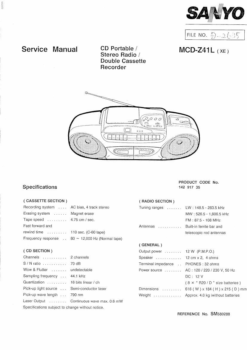 sanyo mcd z41l