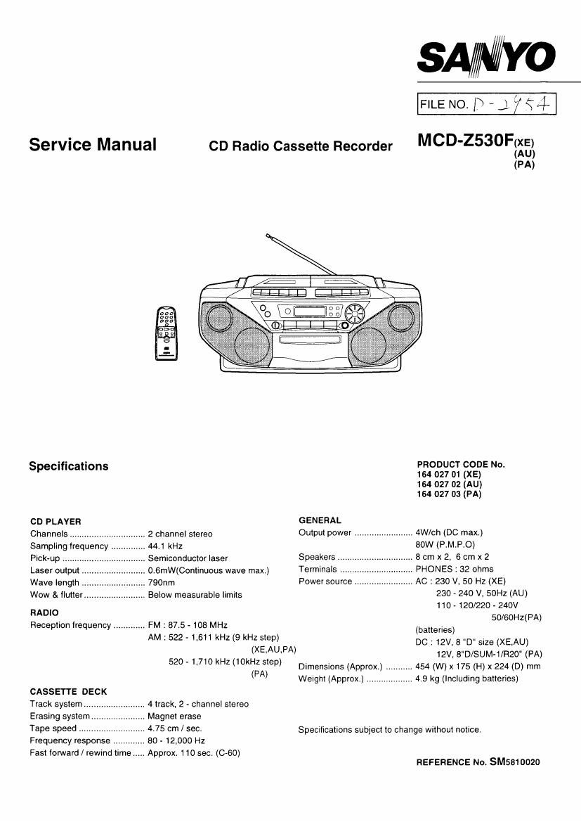 sanyo mcd z530f