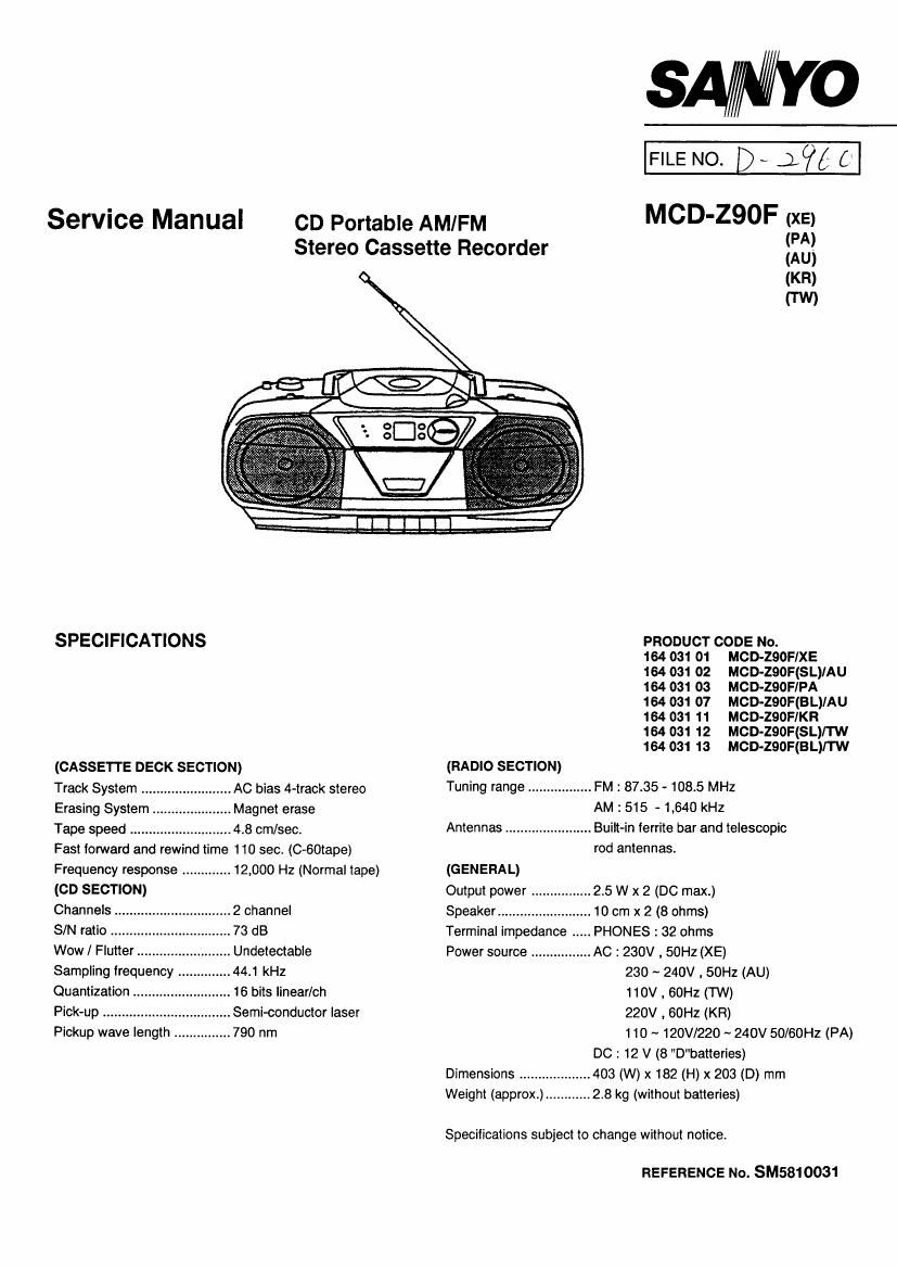 sanyo mcd z90f