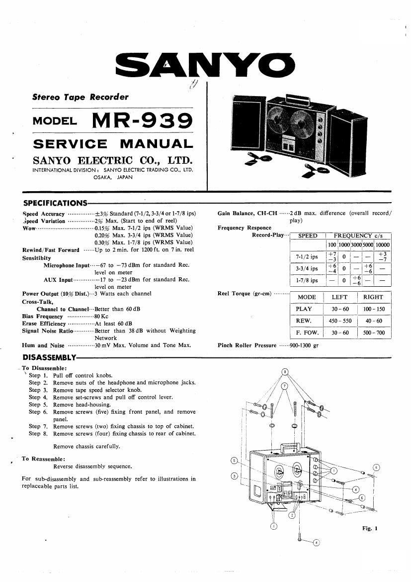 sanyo mr 939