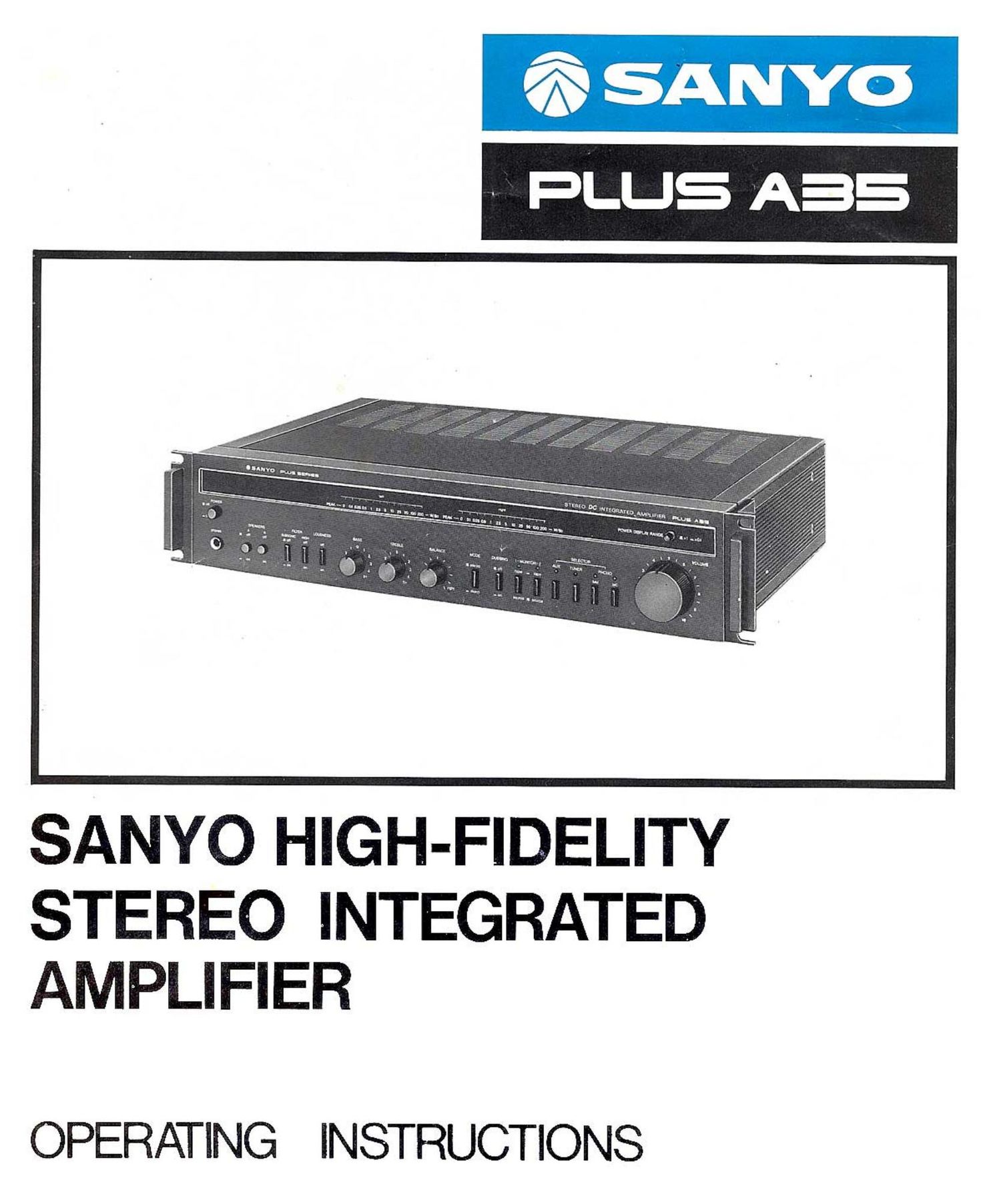 Sanyo PLUS A35 Owners Manual