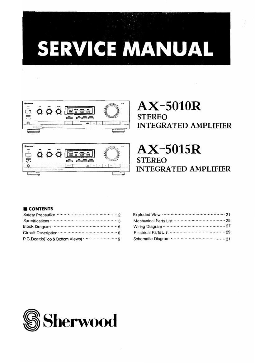 Sherwood AX 5010 R AX 5015 R Service Manual