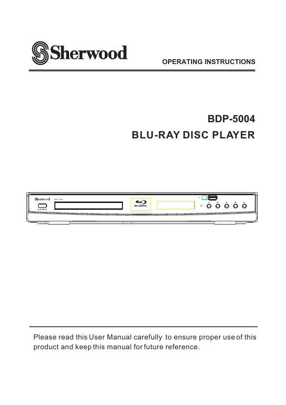 Sherwood BDP 5400 Owners Manual