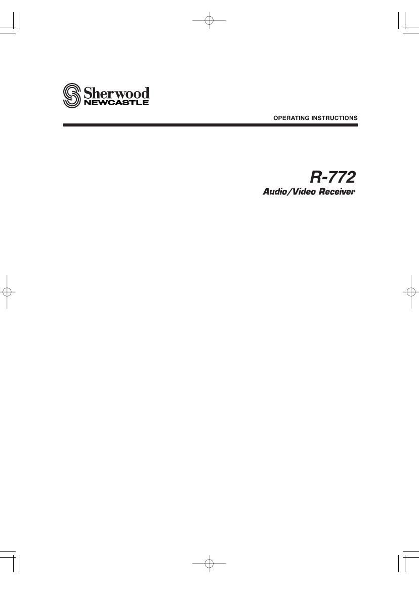 Sherwood R 772 Owners Manual