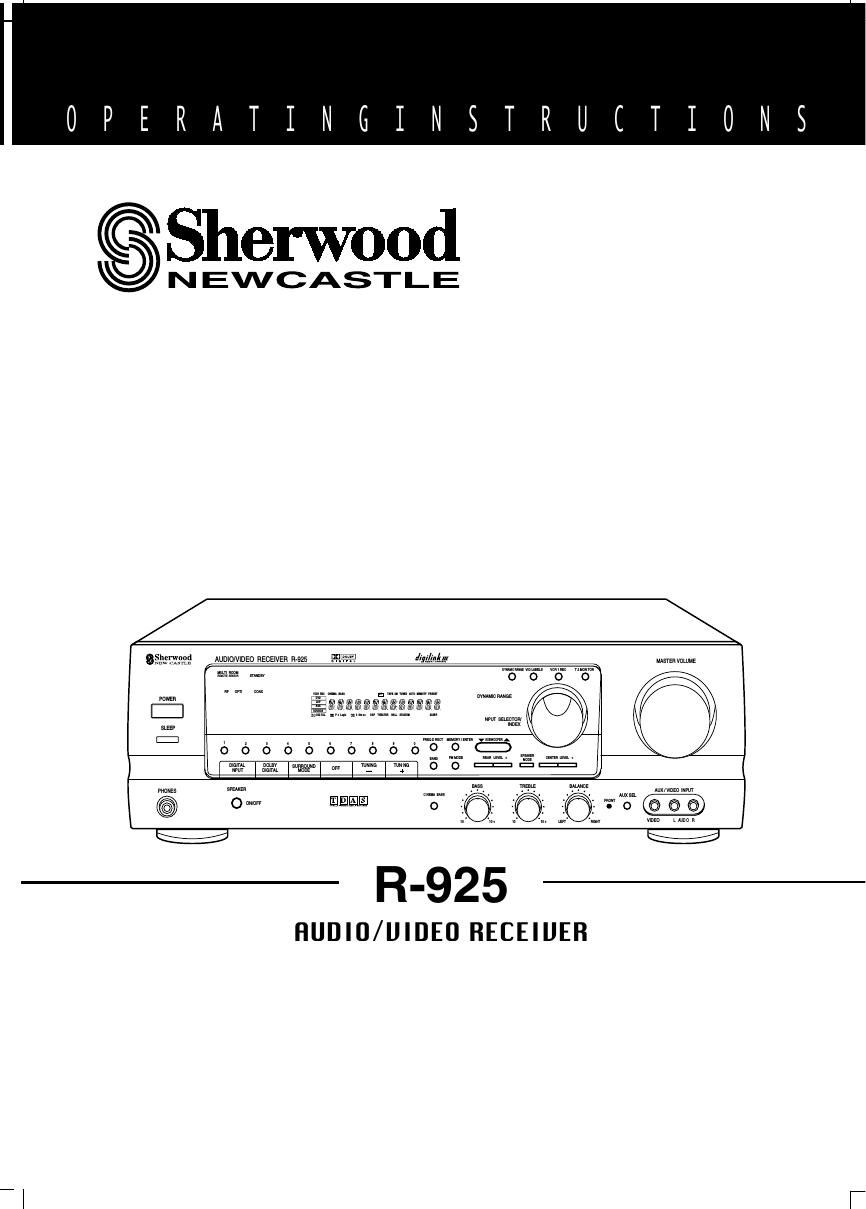Sherwood R 925 Owners Manual