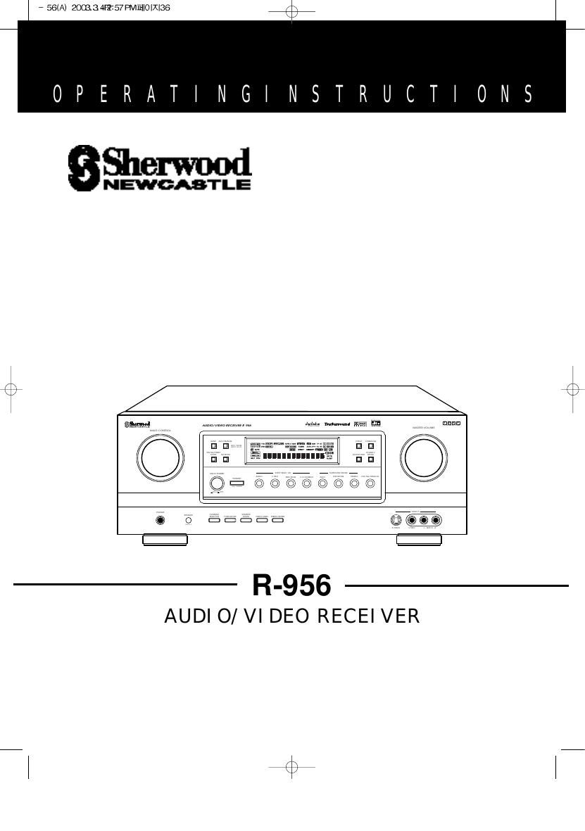 Sherwood R 956 Owners Manual