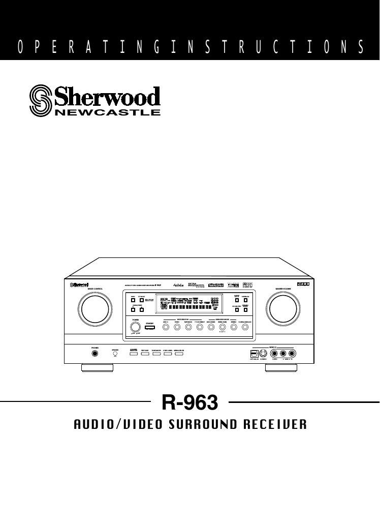 Sherwood R 963 Owners Manual
