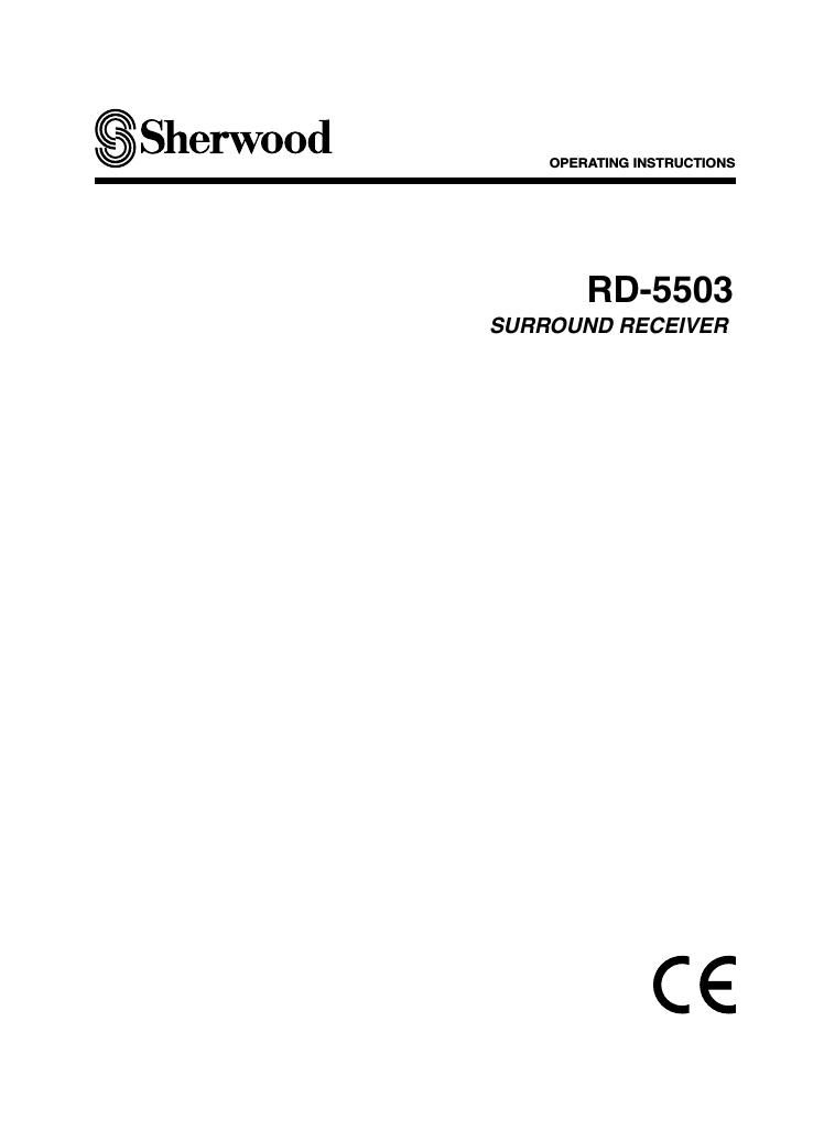 Sherwood RD 5503 Owners Manual
