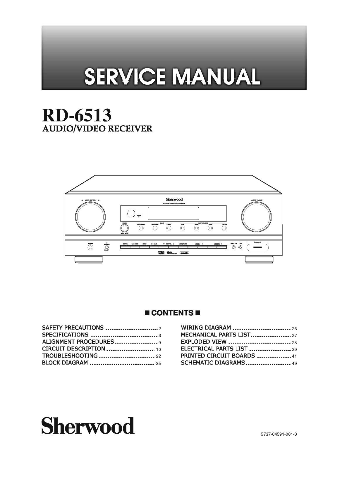 Sherwood RD 6513 Service Manual