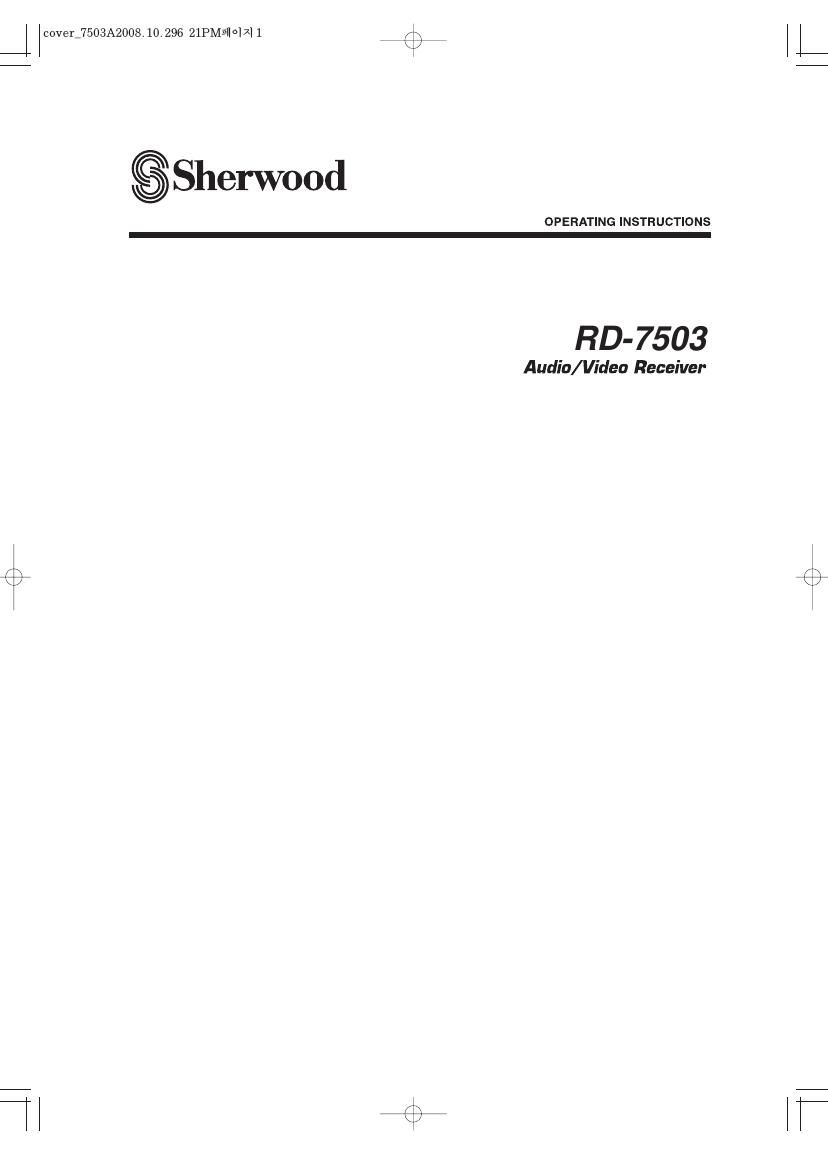 Sherwood RD 7503 Owners Manual