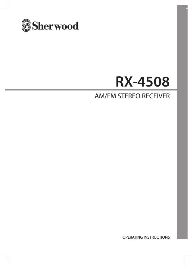 Sherwood RX 4508 Owners Manual