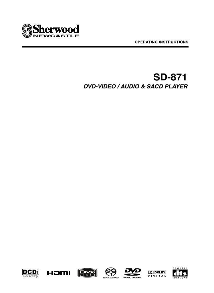 Sherwood SD 871 Owners Manual