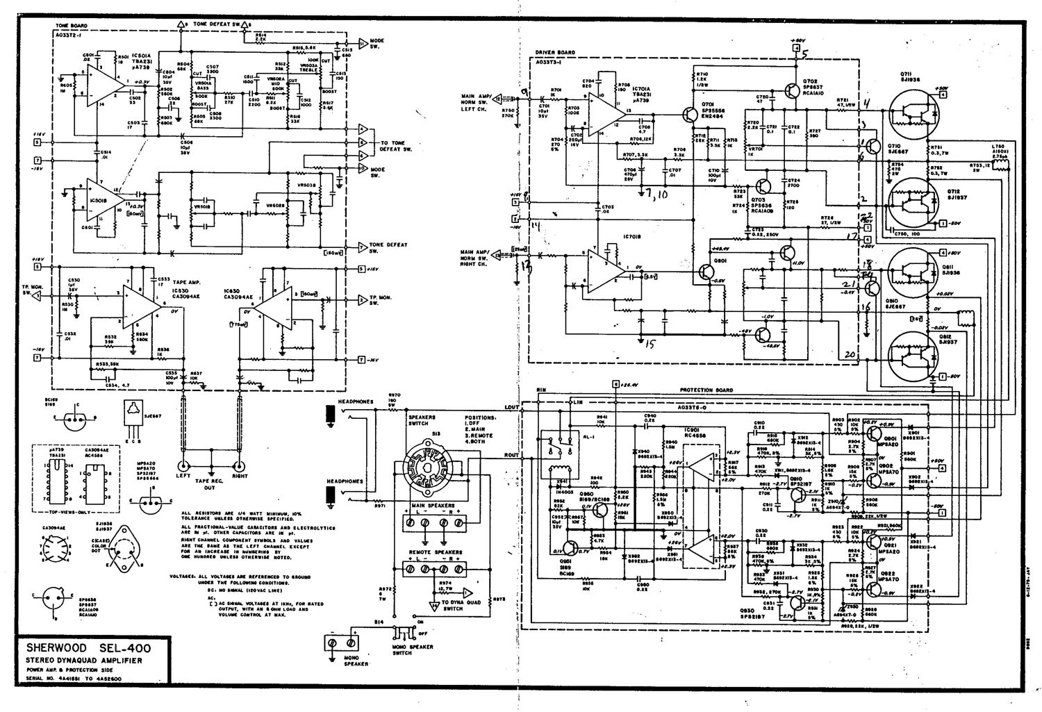 Sherwood SEL400 int schematic