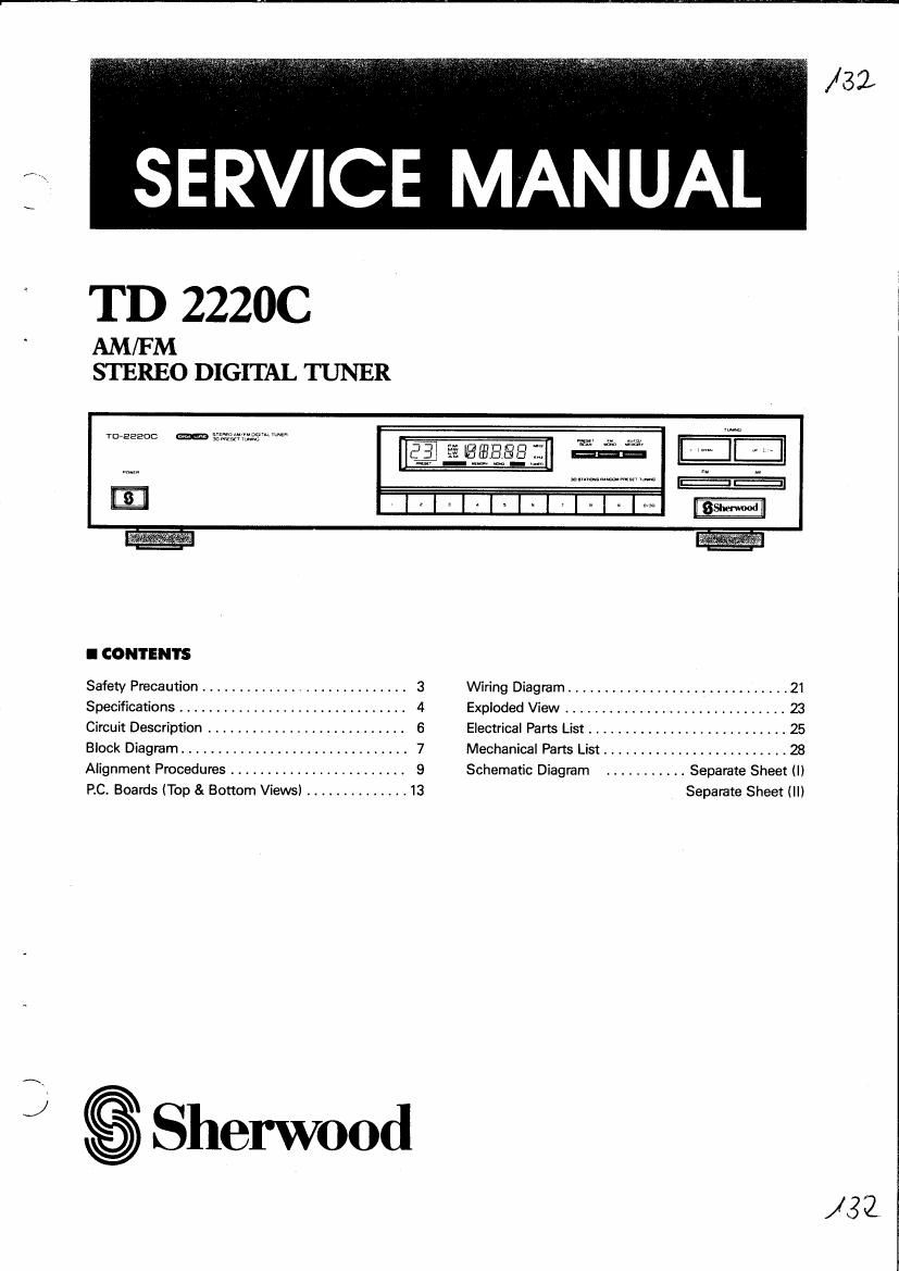 Sherwood TD 2220 C Service Manual
