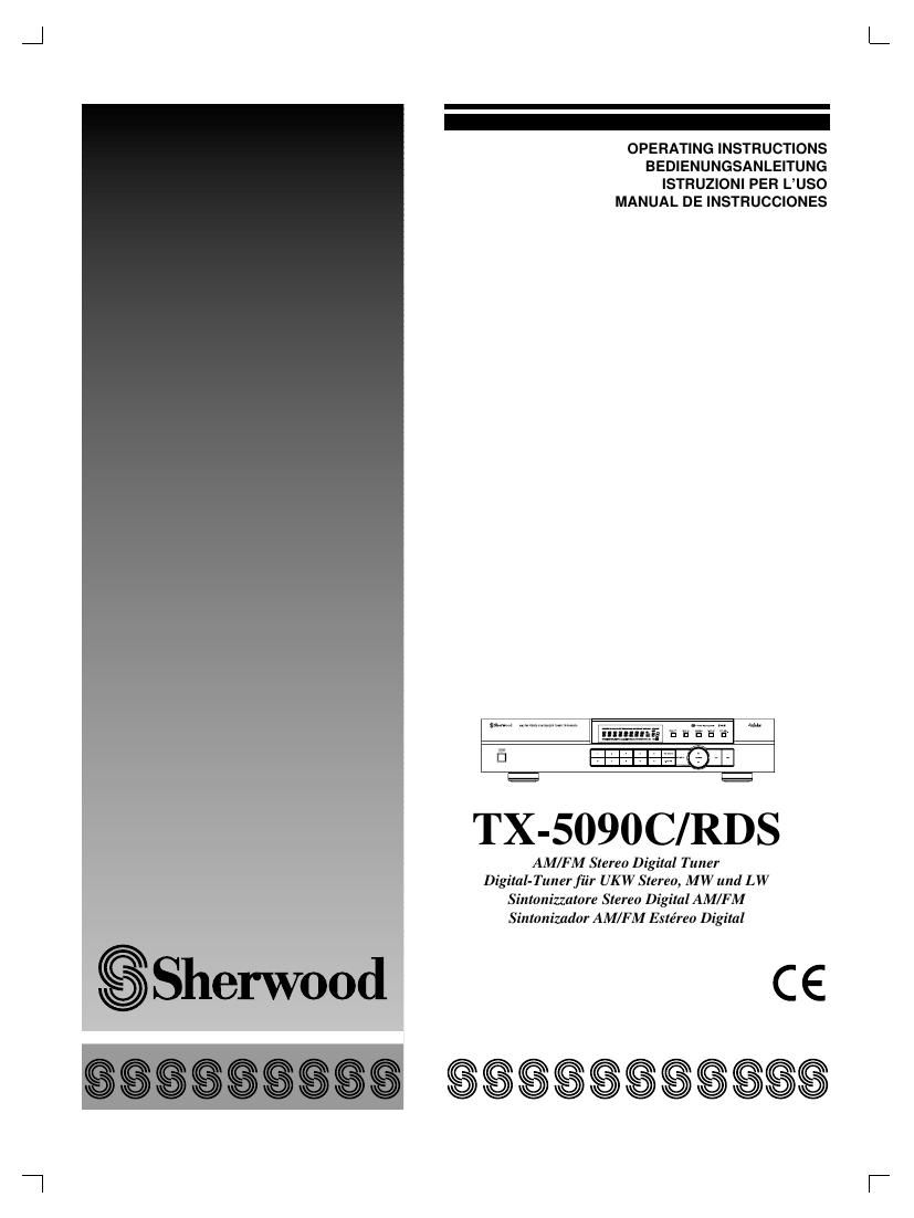 Sherwood TX 5090 C TX 5090 RDS Owners Manual