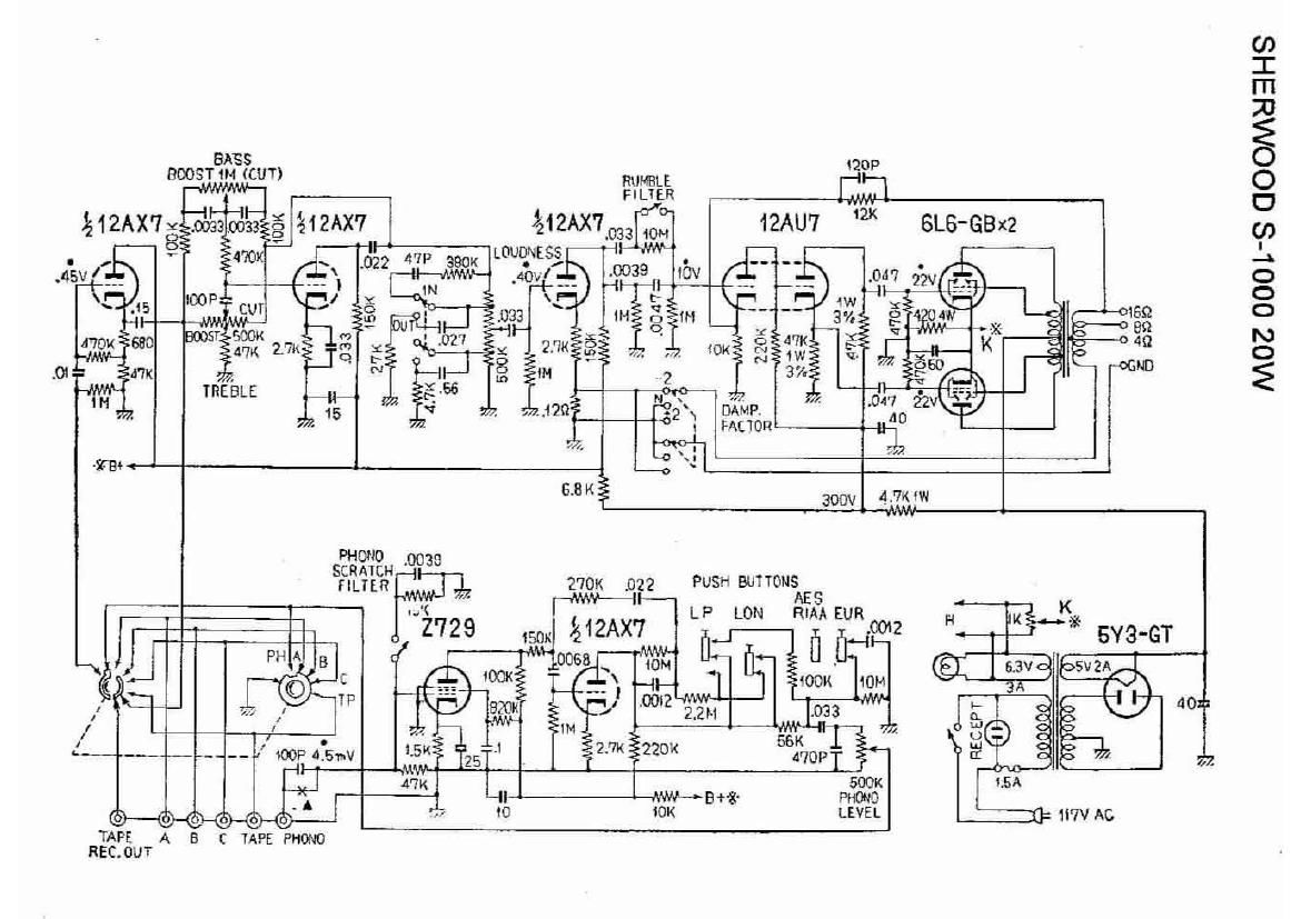 Sherwood S 1000 Schematic