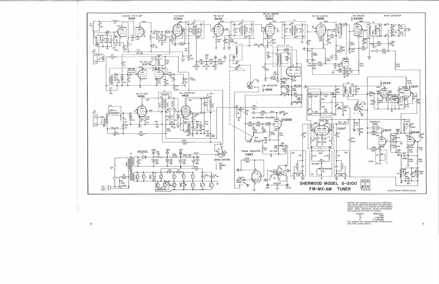 Sherwood S 2100 Schematic