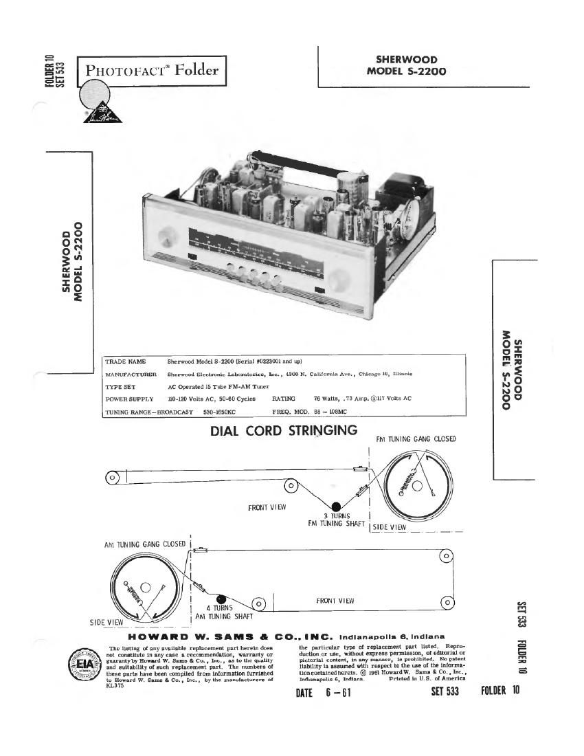 Sherwood S 2200 Service Manual