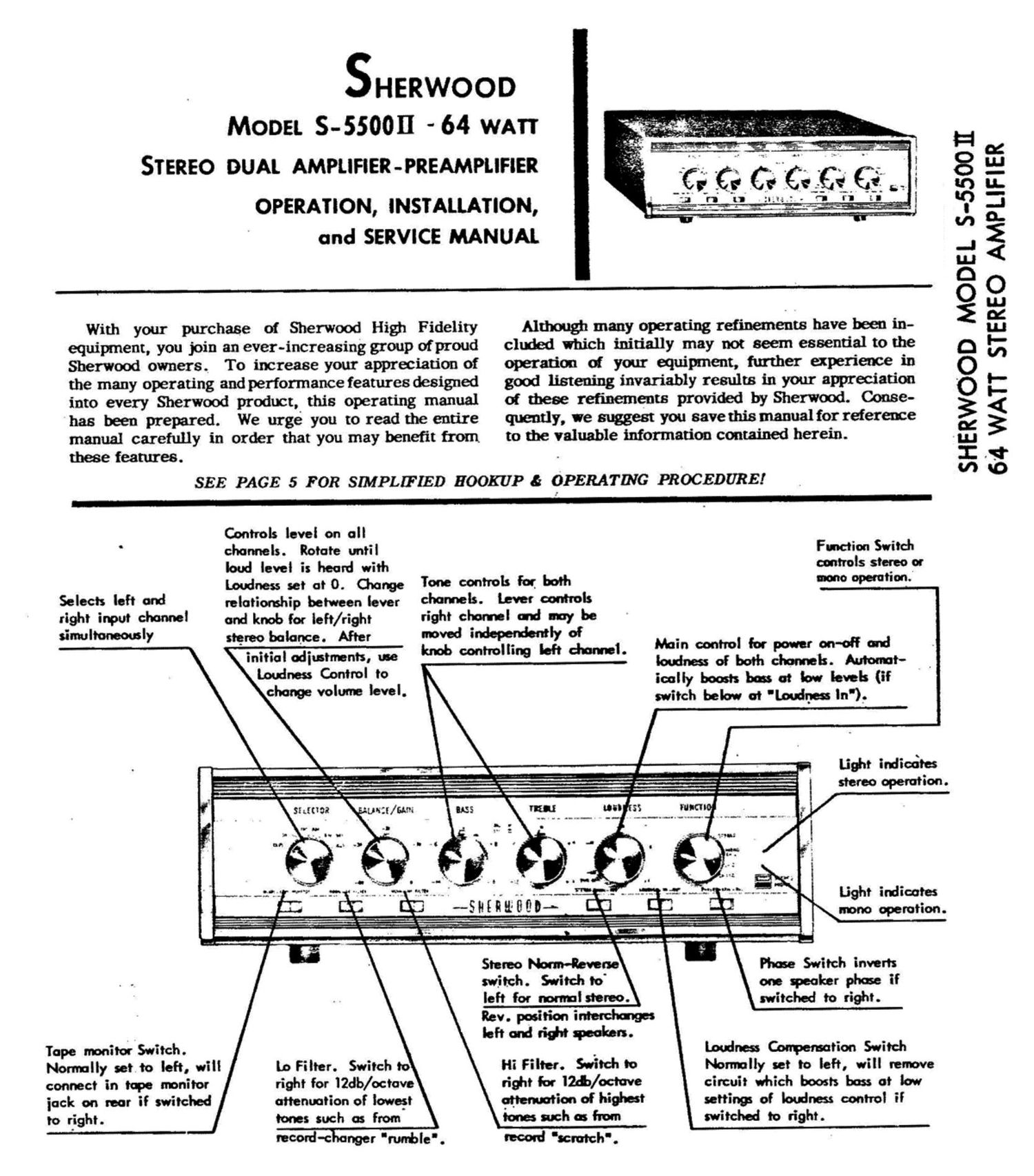 Sherwood S 5500 II Service Manual
