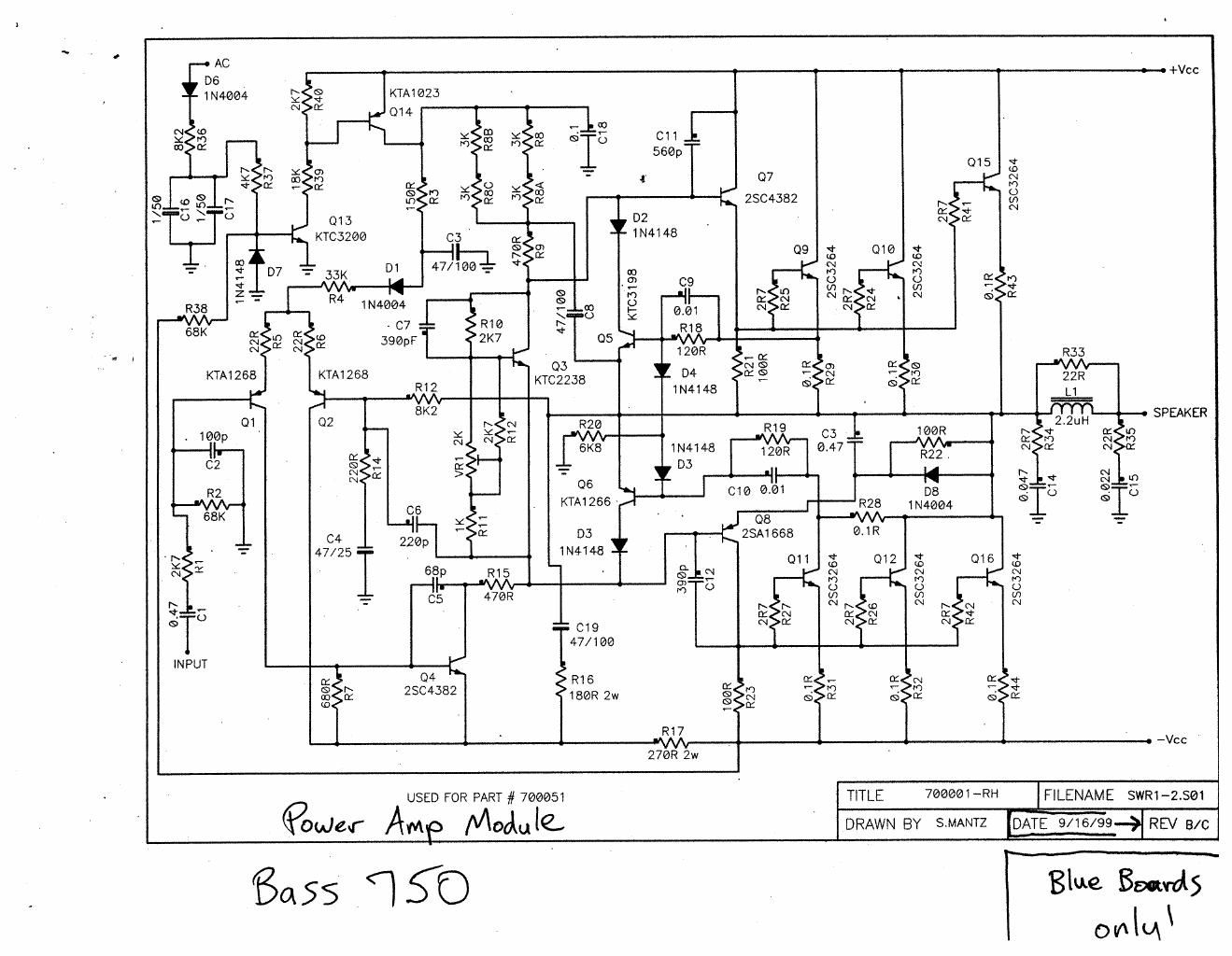 swr 750 amp blue boards only schematic