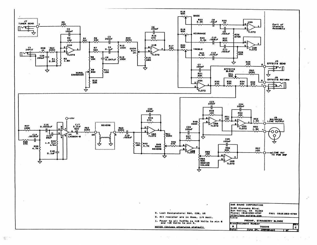 swr Strawberry Blonde Preamp Rev C schematic