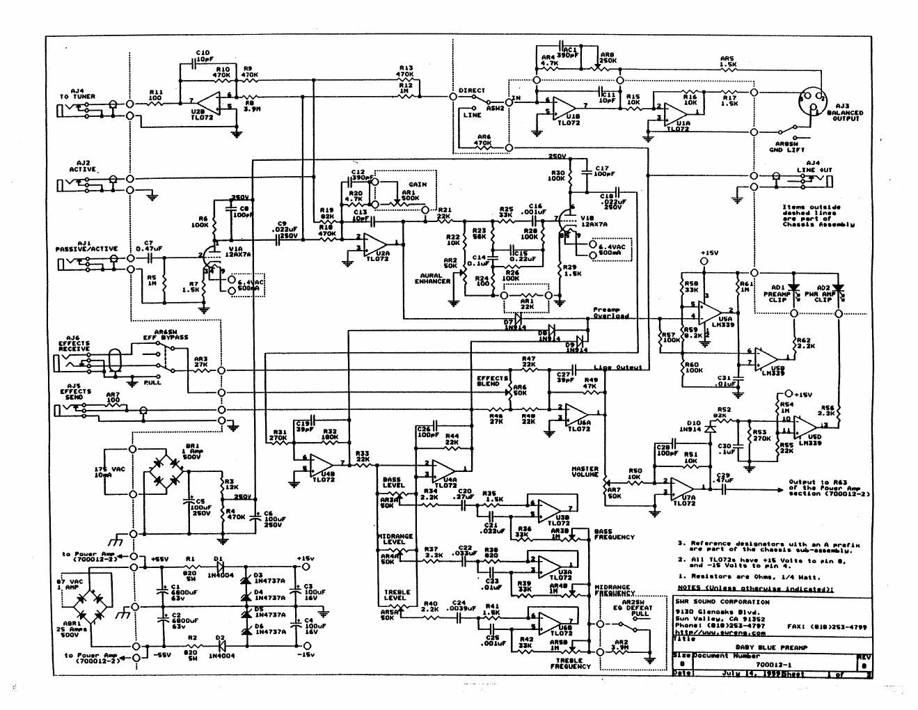 swr baby blue 2 pre amp schematic