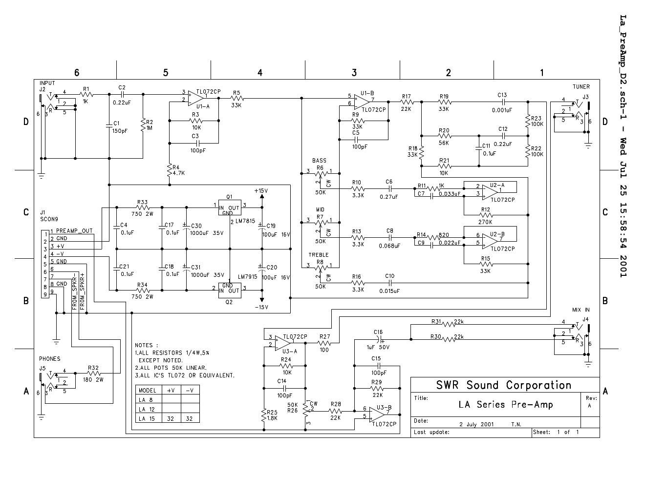 swr la series preamp schematic