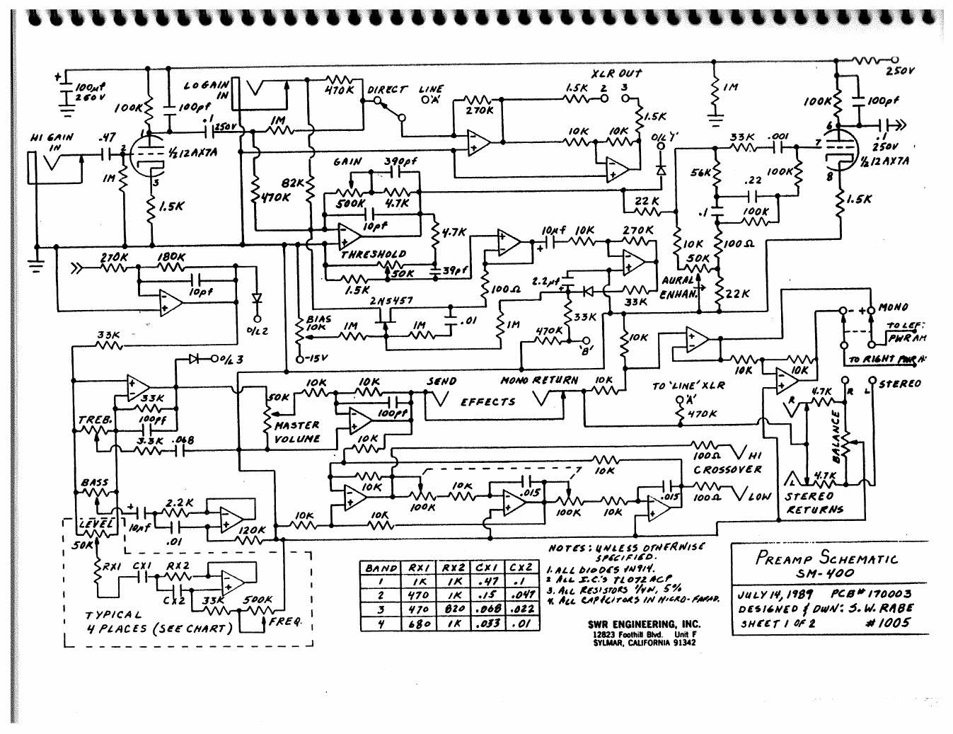 swr sm400 bass 1 schematic