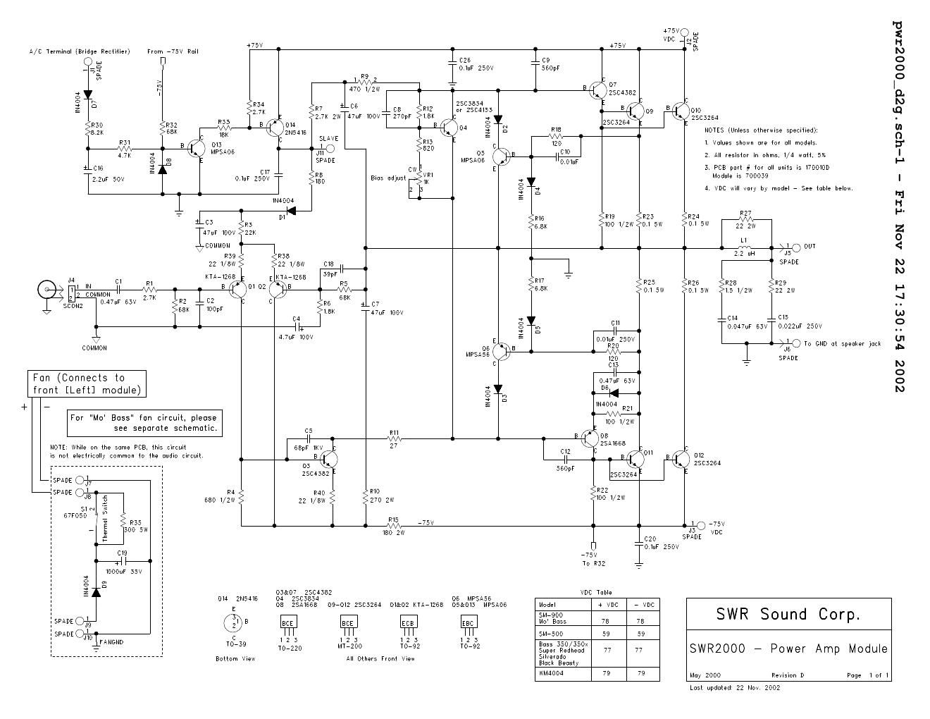 swr swr2000 power amp module schematic