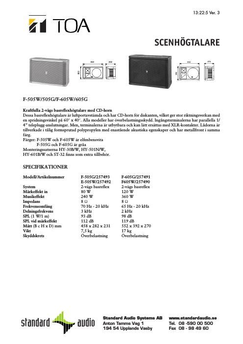 toa f 505 605