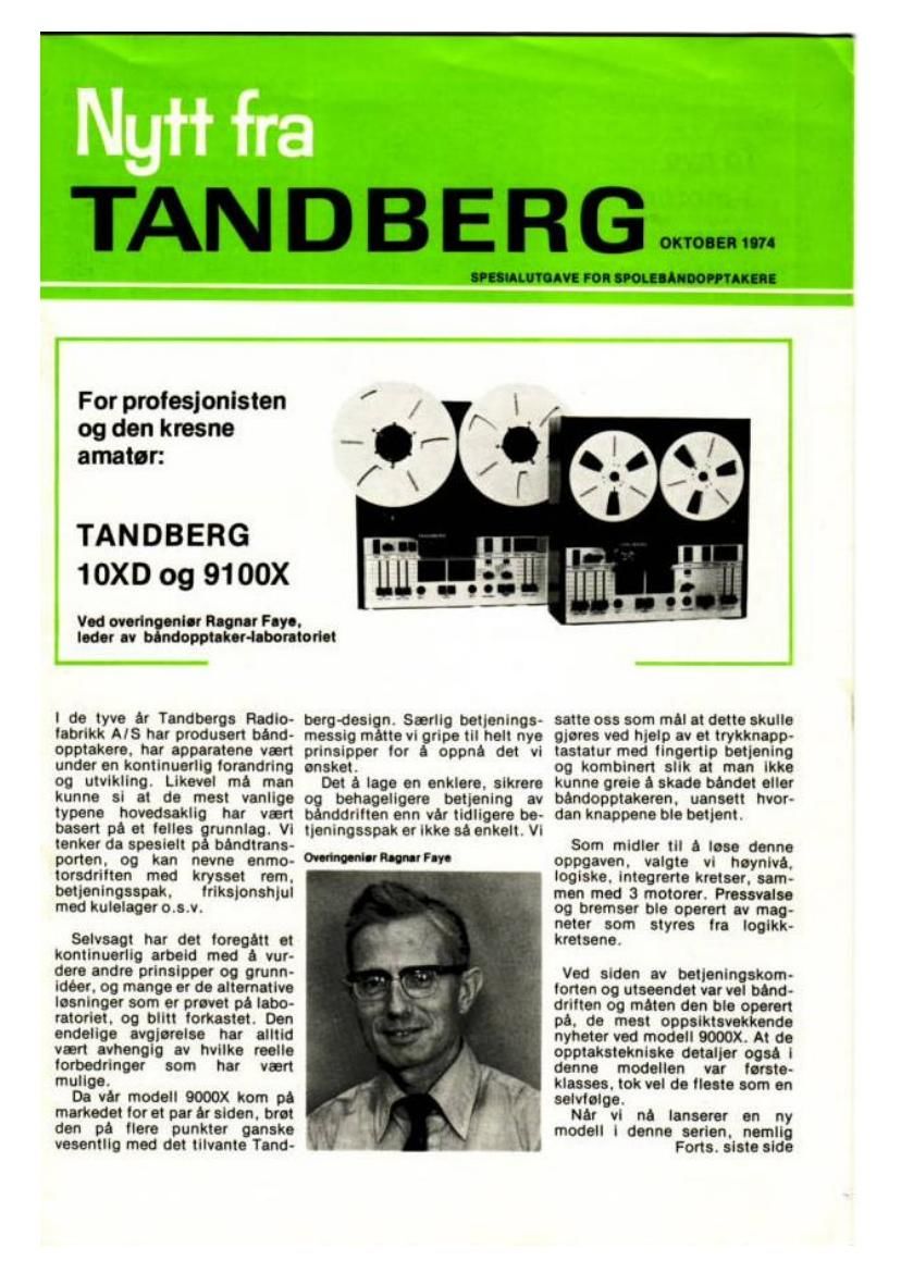 Tandberg 10 XD Brochure