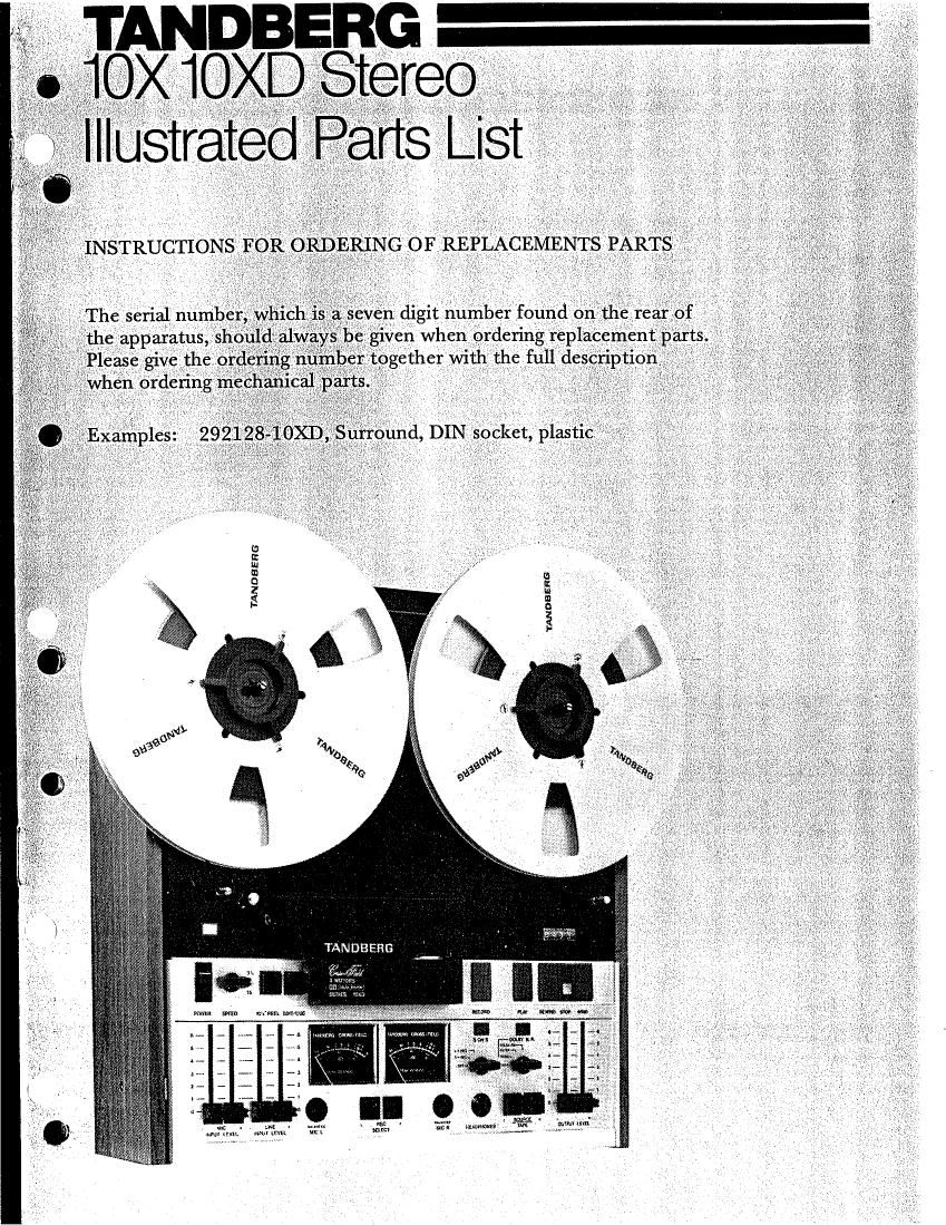 Tandberg 10 XD Stereo Service Manual