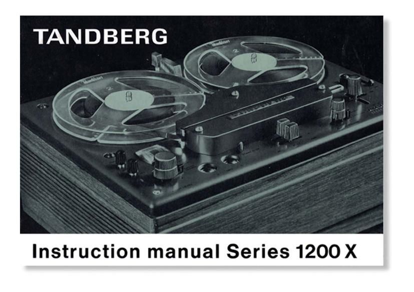 Tandberg 1200 Owners Manual
